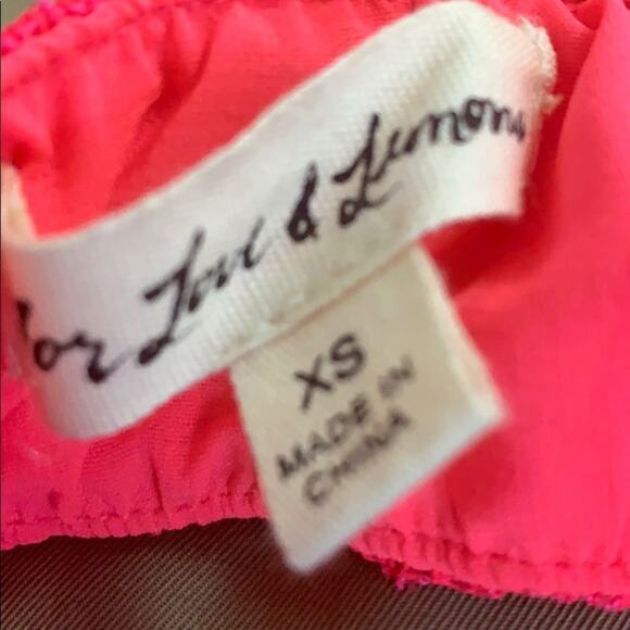 FOR The LOVE OF LEMONS PINK SWIMSUIT TOP S… - Picture 4 of 7